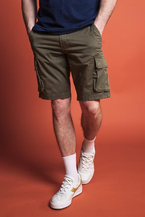 CARGO SHORT COMF. TWILL STRETCH G/D MIL.GREEN