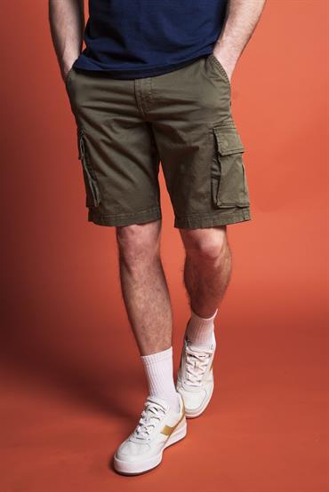 CARGO SHORT COMF. TWILL STRETCH G/D MIL.GREEN