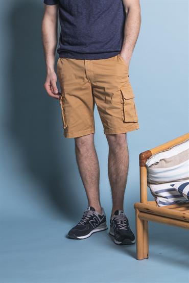 CARGO SHORT COMF. TWILL STRETCH G/D CAMEL