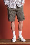 CARGO SHORT COMF.POPELINE STRETCH G/D MIL.GREEN