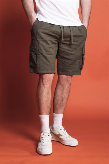 CARGO SHORT COMF.MIX LINEN G/D MIL.GREEN