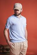 SWEATER POLO 100% COTTON SLUB S/S SKY