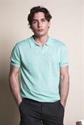 SWEATER POLO 100% COTTON SLUB S/S ACQUA