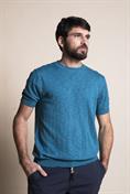 SWEATER T-SHIRT 100% COTTON SLUB S/S DK.SKY