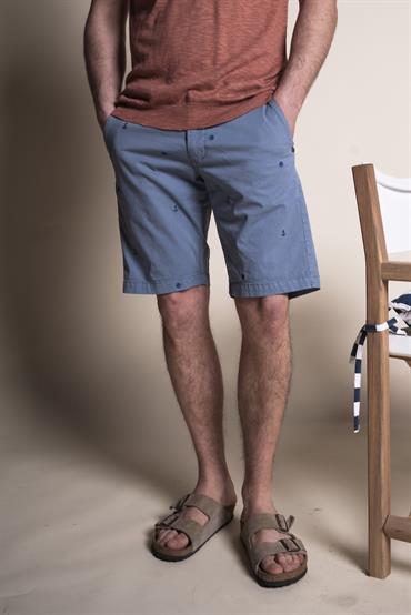 CHINO SHORT COMF.TWILL STRETCH G/D EMBR. NAUTICAL DUST