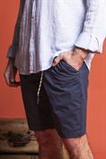 CHINO SHORT COMF. ELASTIC POPELINE CANVAS F/D NAVY