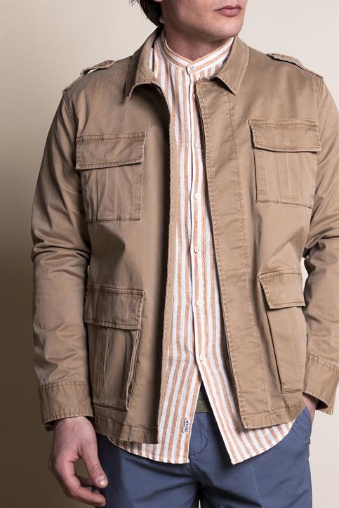 4 PKT JACKET TWILL STRETCH BEIGE