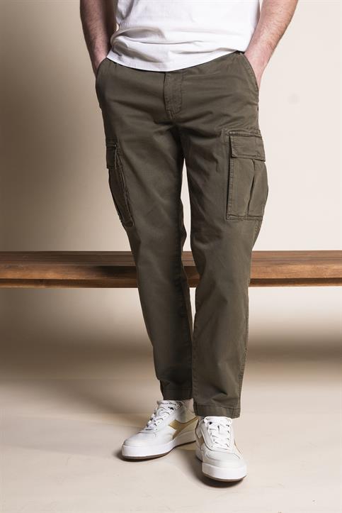 CARGO LONG CROPPED TWILL STRETCH G/D MIL.GREEN