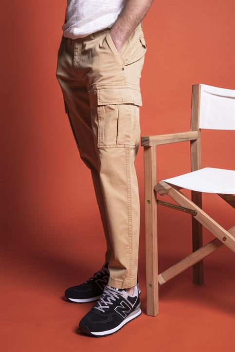 CARGO LONG CROPPED TWILL STRETCH G/D BEIGE