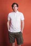 POLO PKT S/S JERSEY SLUB G/D WHITE