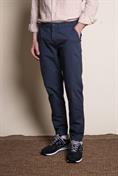 CHINO LONG SLIM POPELINE CANVAS G/D NAVY