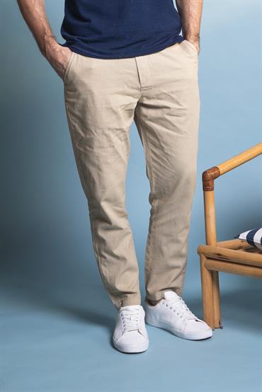 CHINO LONG COMF.MIXED LINEN G/D DESERT