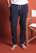 CHINO LONG COMF.MIXED LINEN Y/D NAVY STRIPE