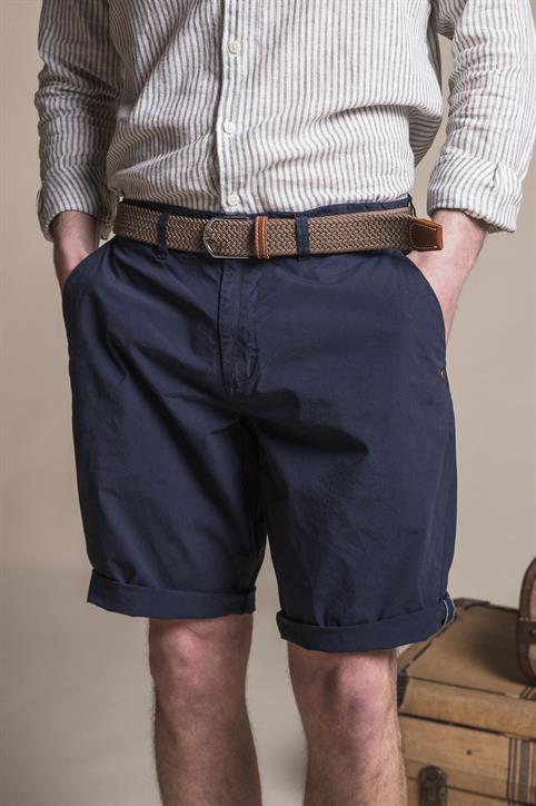 CHINO SHORT COMF.POPELINE G/D NAVY