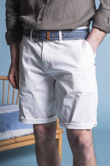 CHINO SHORT COMF.POPELINE STRETCH G/D WHITE