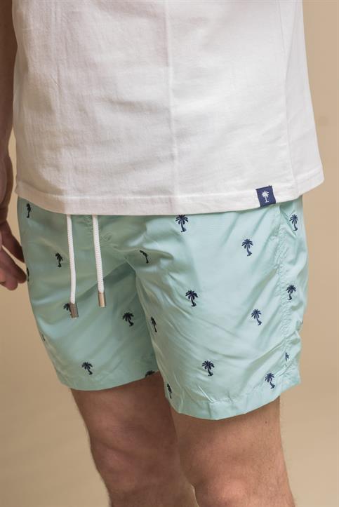 SWIMMING TRUNKS POLY.ALL EMBR.SPRING BLUE