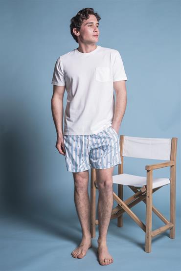 SWIMMING TRUNKS POLY.ALLOVER BREAK WHITE