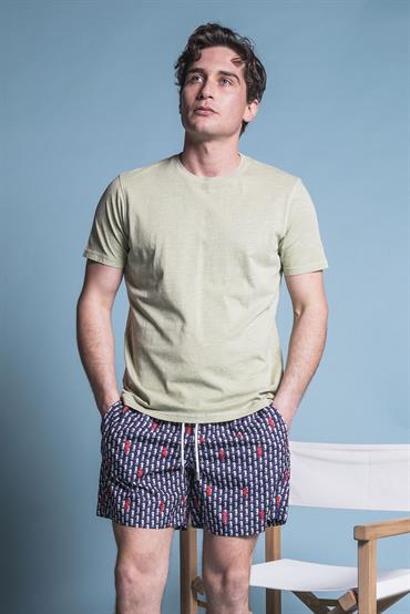 SWIMMING TRUNKS POLY.ALLOVER SEAHORSE NAVY