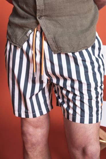 SWIMMING TRUNKS POLY.ALLOVER STRIPE GREEN STRIPE