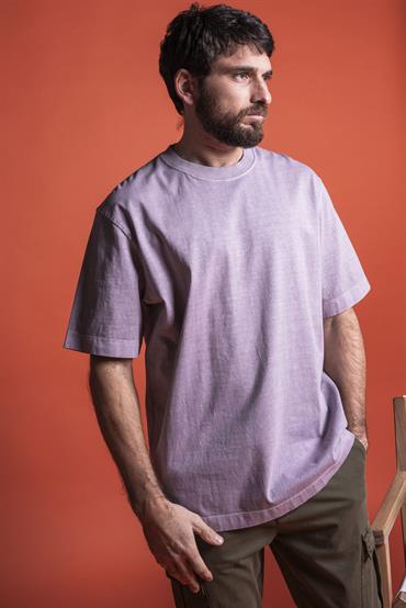 T-SHIRT BOX S/S HEAVY JERSY G/D  LILAC