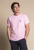 T-SHIRT EMBROIDERY S/S TWOPALMS COTTON F/D  LT.PINK