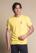 T-SHIRT EMBROIDERY S/S TWOPALMS COTTON F/D  LT.YELLOW