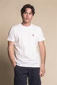 T-SHIRT EMBROIDERY S/S CHERRY COTTON F/D  WHITE