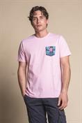 T-SHIRT PKT S/S PALMCOLORS COTTON F/D  LT.PINK