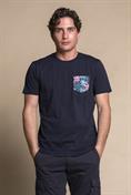 T-SHIRT PKT S/S PALMCOLORS COTTON F/D  NAVY