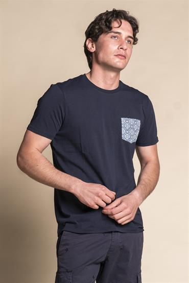 T-SHIRT PKT S/S CROWN COTTON F/D  NAVY