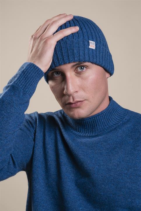 CAP LAMBSWOOL BLUE