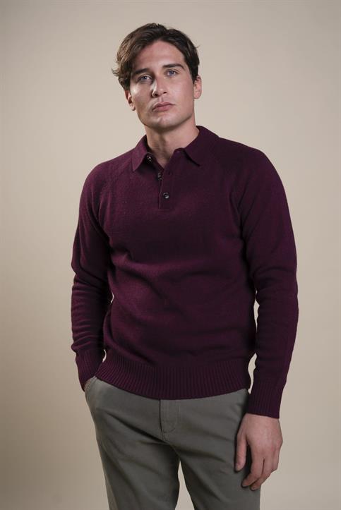 POLO NECK LAMBSWOOL BORDEAUX