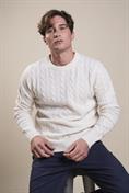 ROUND NECK CABLE LAMBSWOOL OFF WHITE