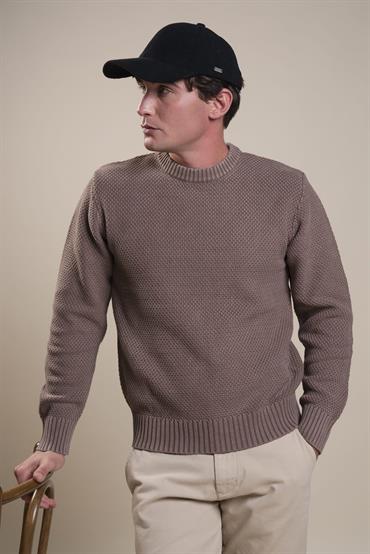 ROUND NECK 100% COTTON STONE WASHED MUD