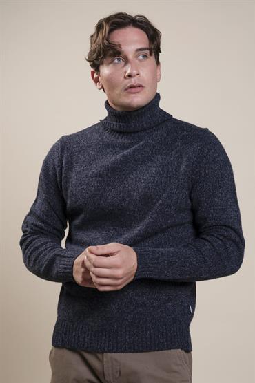 TURTLENECK MOULINE' NAVY