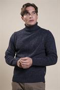 TURTLENECK MOULINE' NAVY