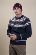 ROUND NECK MIXED WOOL NAVY