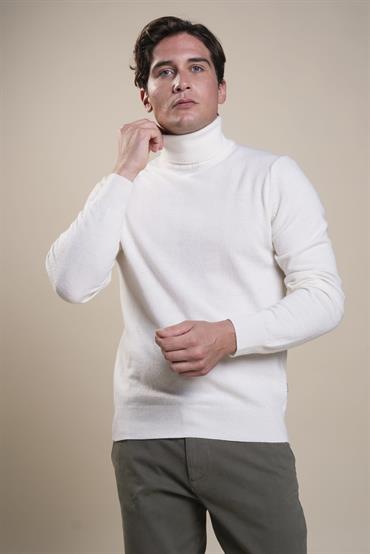 TURTLENECK MIXED MERINOS OFF WHITE