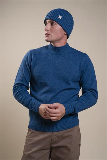 VOLCANO NECK LAMBSWOOL BLUE