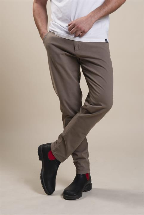 CHINO LONG SLIM TWILL STRETCH G/D MUD