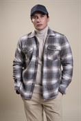 OVERSHIRT BEAR L/S FLANNEL BEIGE CHECK