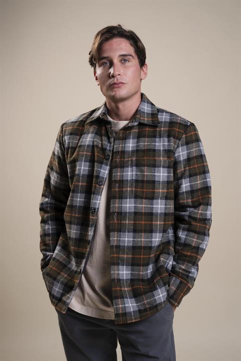 OVERSHIRT L/S FLANNEL GREEN CHECK