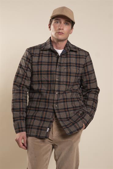 OVERSHIRT L/S FLANNEL NAVY CHECK