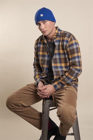 FRENCH COLLAR L/S FLANNEL YELLOW CHECK