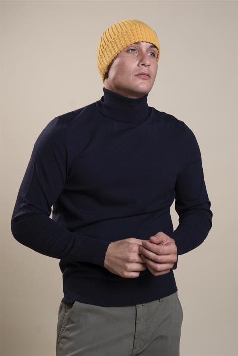 TURTLENECK MIXED VISCOSE NAVY