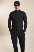 CARDIGAN ZIP MIXED VISCOSE BLACK