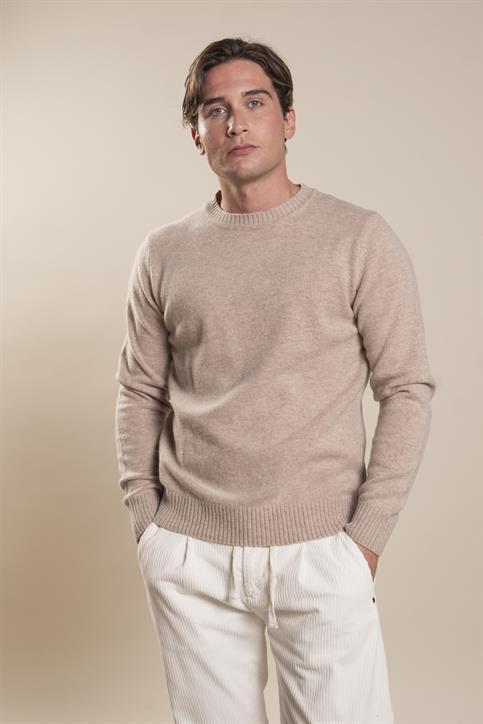 ROUND NECK LAMBSWOOL LT.BEIGE