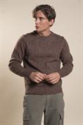 ROUND NECK MIXED WOOL NAPS BROWN