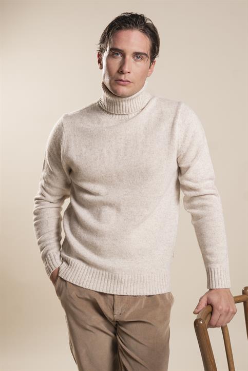 TURTLENECK MOULINE' CREAM