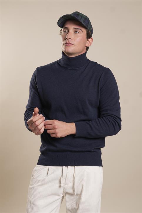 TURTLENECK MIXED MERINOS NAVY